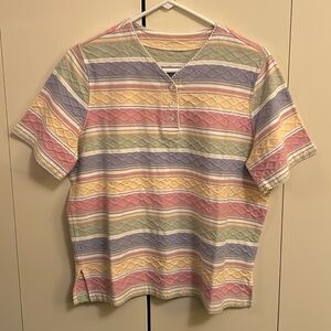 Striped short sleeve top